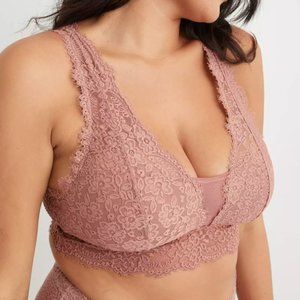 Aerie Eyelash Lace Padded Plunge Bralette